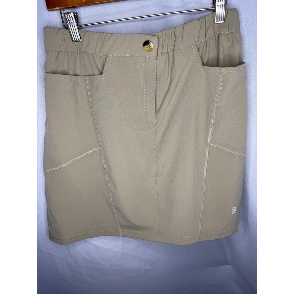 LDA by XDye Tan Athletic Skort Womens Large Hiking Golf Tennis Skirt‎ Tan Pocket